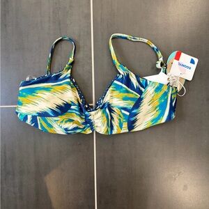 prAna Jess Tropic Panama Bikini Top Womens Blue Green Reversible NWT S